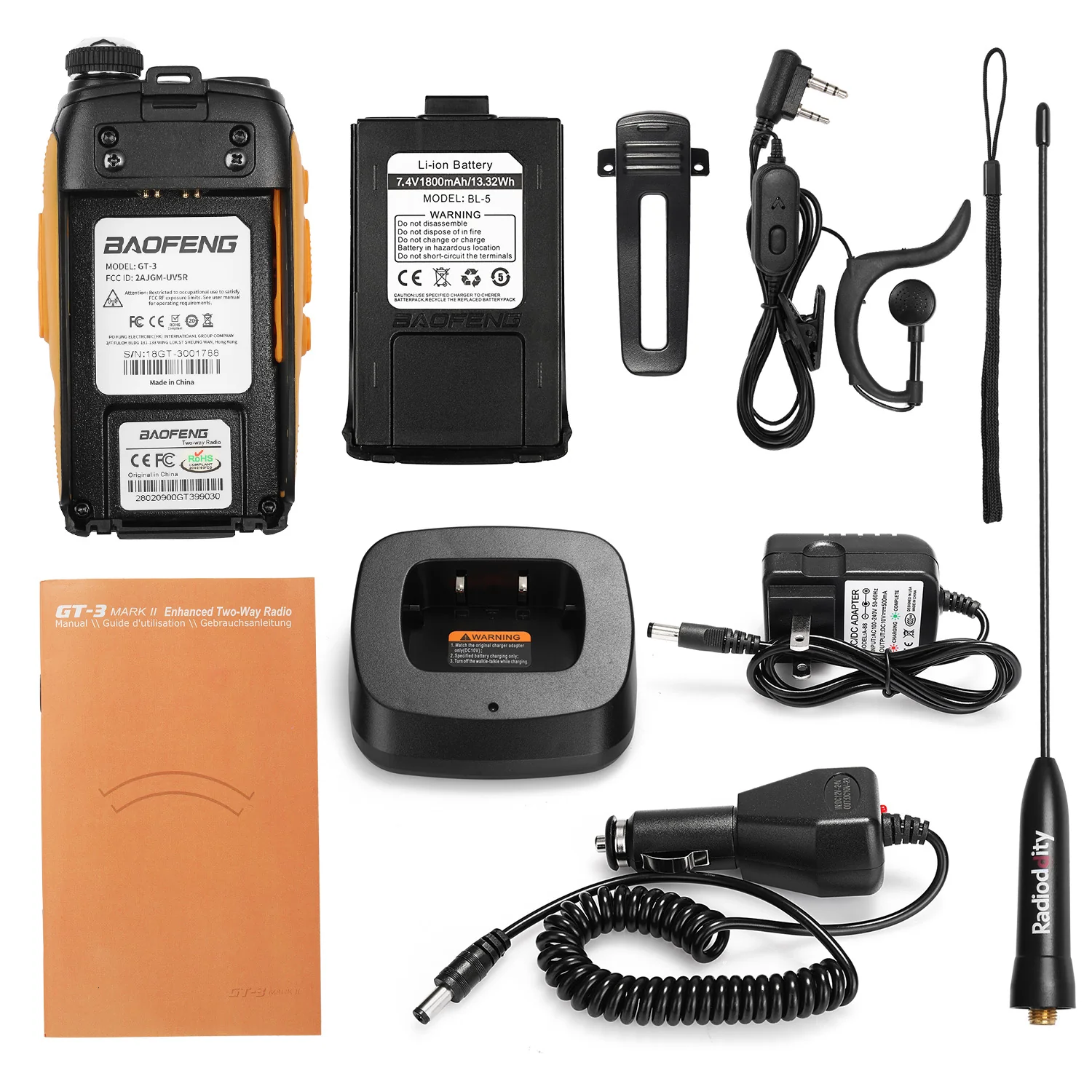 Baofeng GT-3 Mark II [3 Pack] | Dual Band | 5W | Better Antenna | VOX | Flashlight [DISCONTINUED] - Image 12