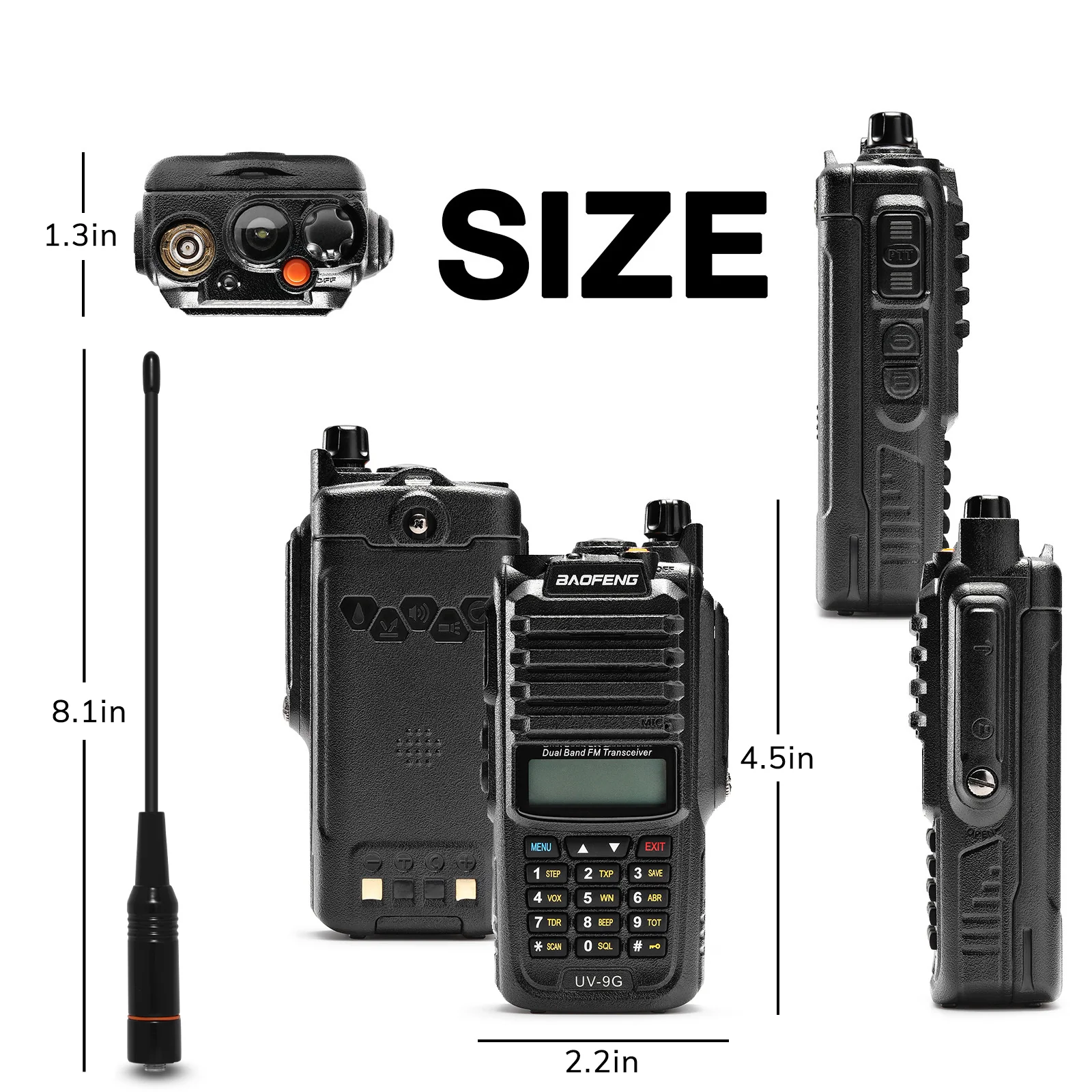 Baofeng UV-9G GMRS Radio | 5W | IP67 Waterproof | Repeater Capable | V/UHF Scanner | NOAA - Image 3