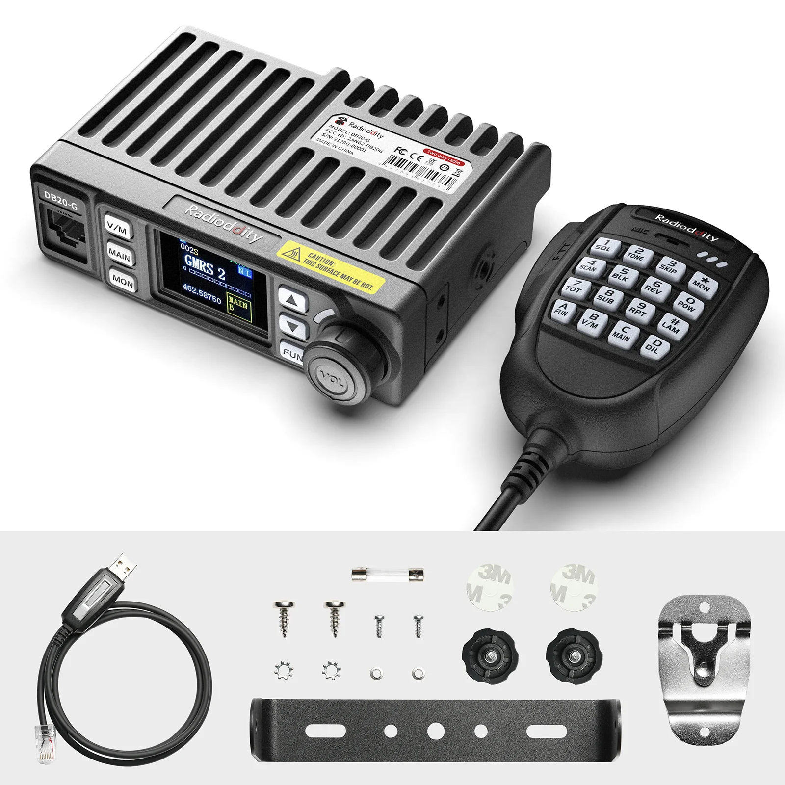 Radioddity DB20-G GMRS Mobile | 20W | 500 Channels | UHF VHF Scanner | Sync | Repeater Capable | Support CHIRP Programming - Image 9
