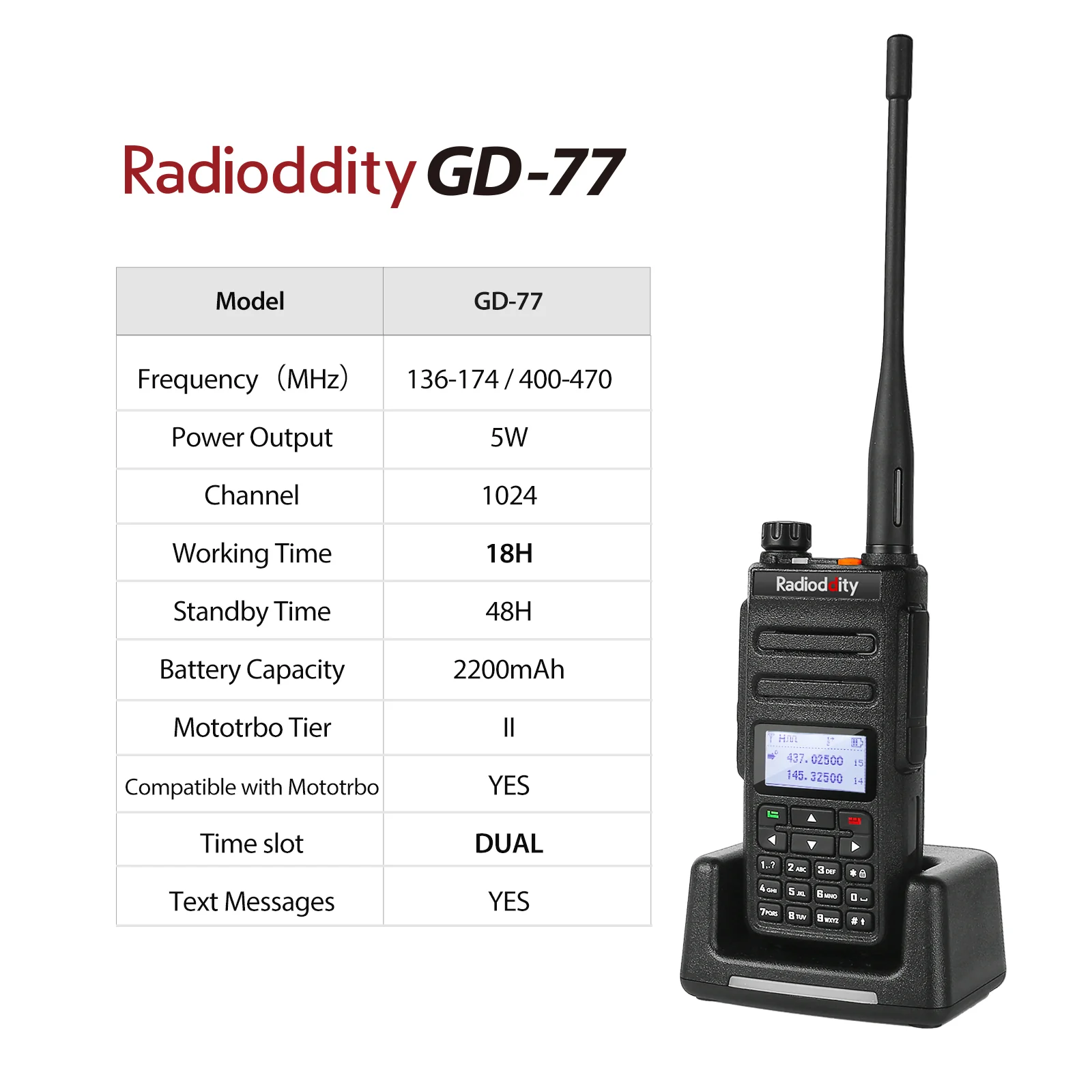 GD-77 DMR +Programming Cable + Extra Battery [DISCONTINUED] - Image 4